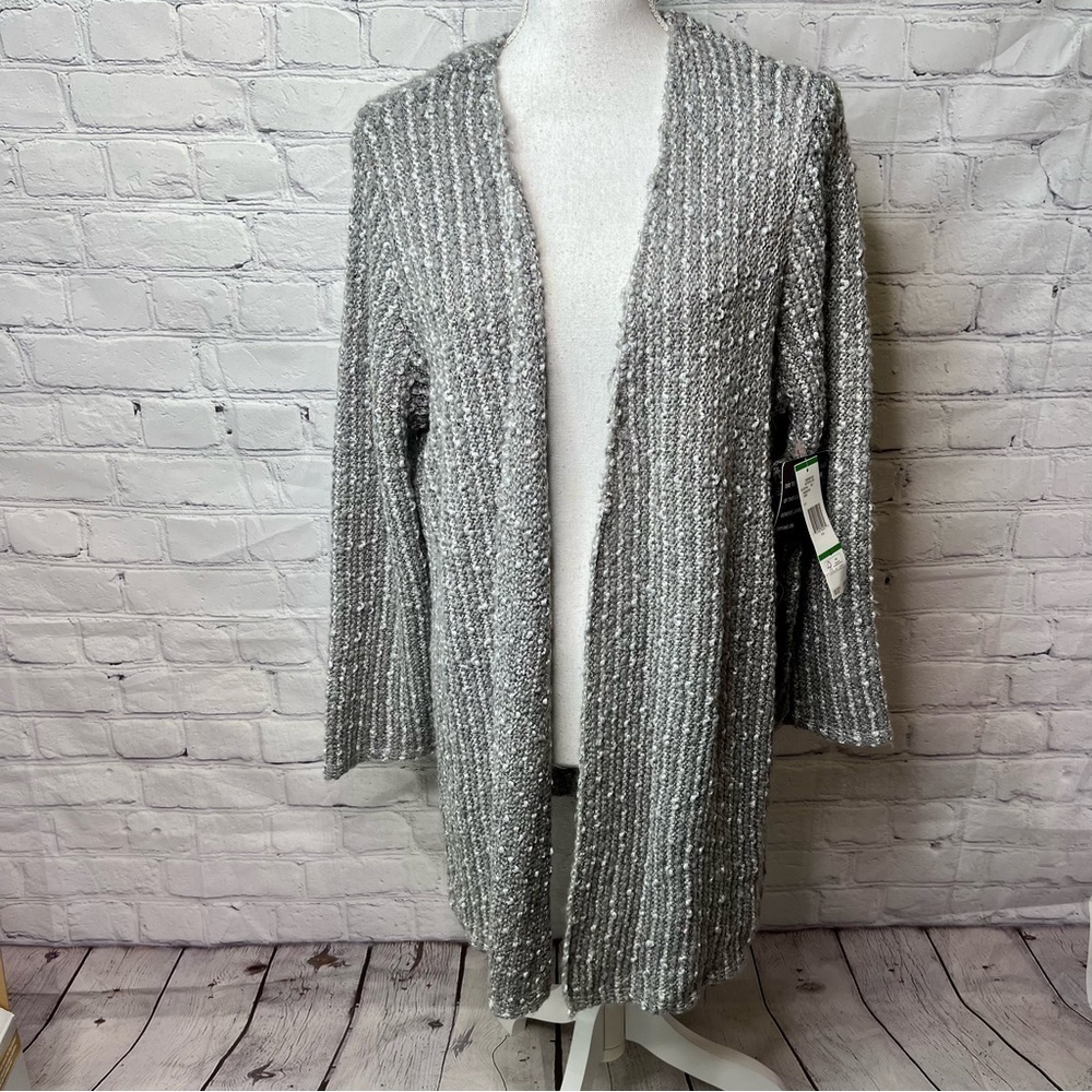 Jones New York Silver Cardigan Large NWT